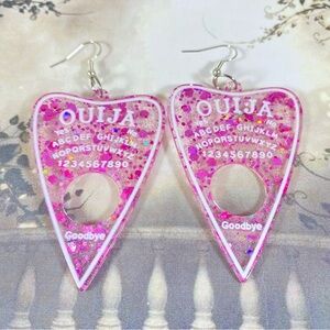 Multi pink glitter acrylic large Planchet earrings